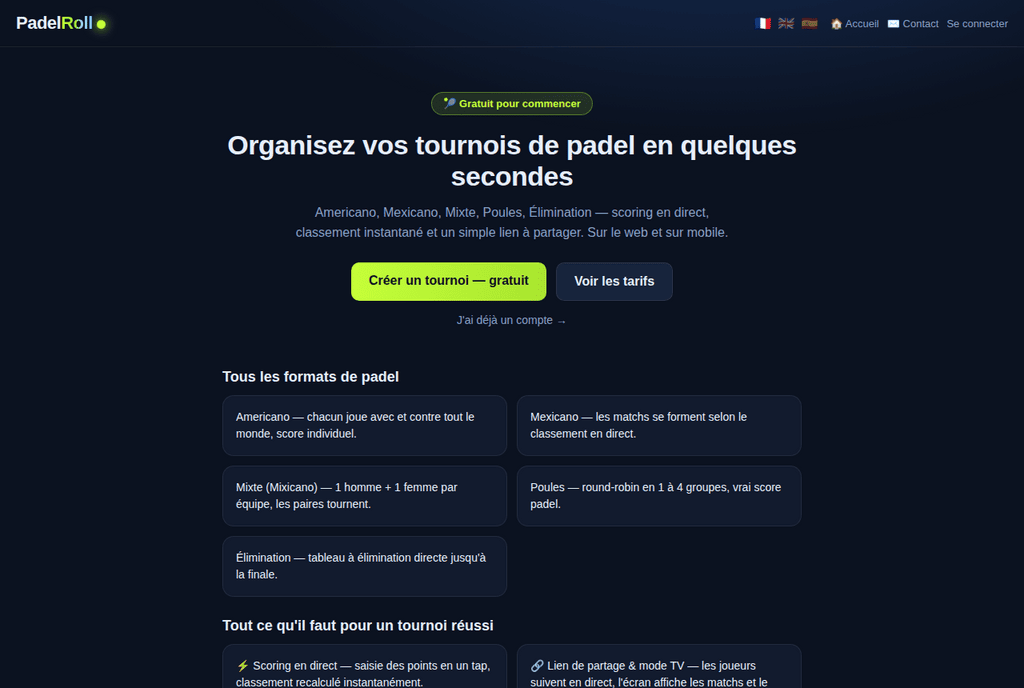 PadelRoll — live product